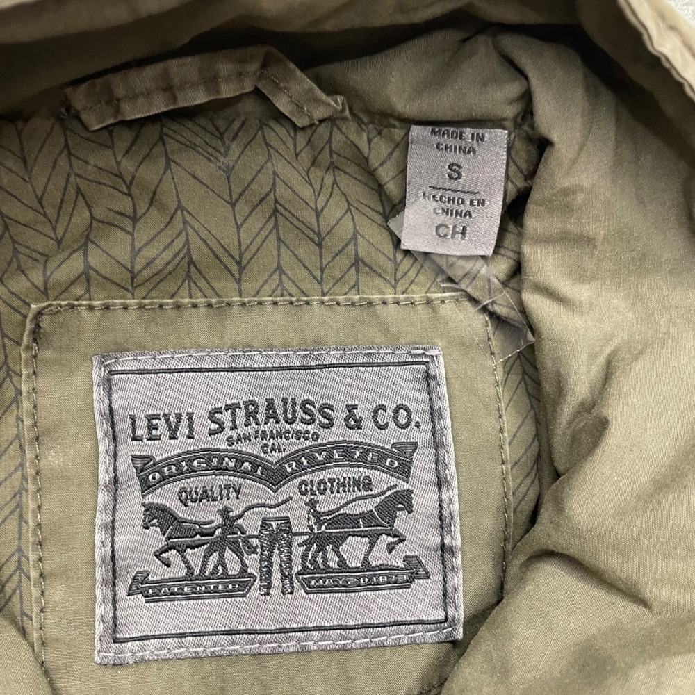 Levi's Utility Vest S Olive Green Military Safari Cargo Photographer Cotton - Picture 4 of 13